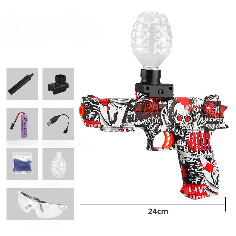 Electric Gel Ball Gun - Continuous Firing Water Bullet Toy Pistol for Paintball and CS Prop