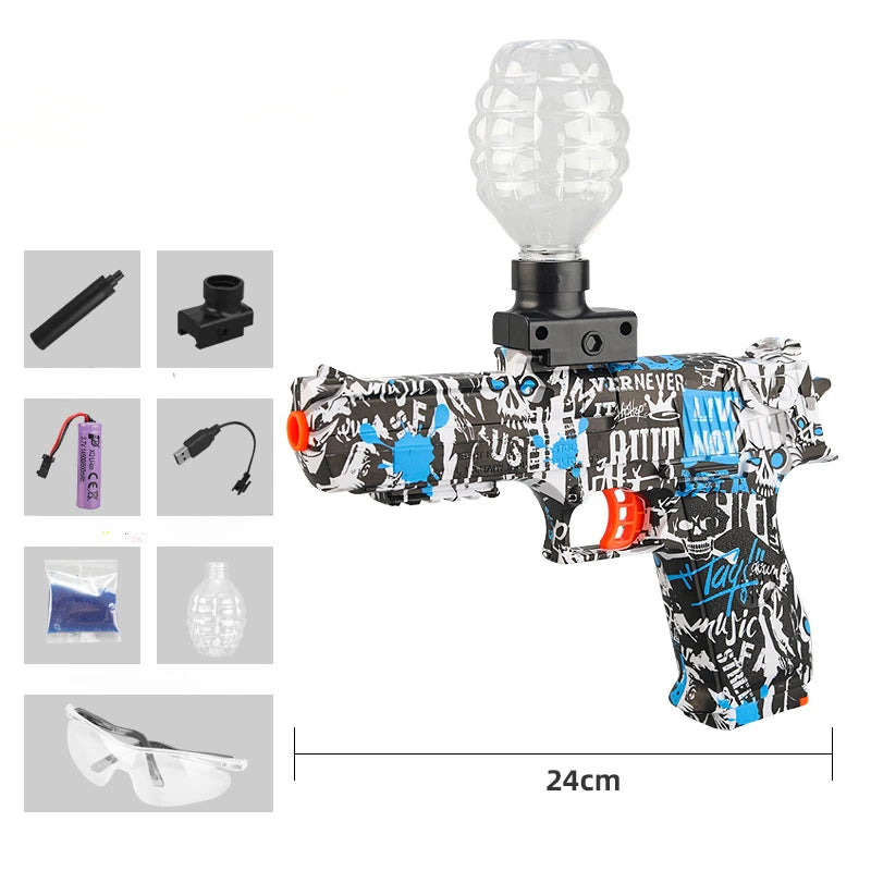 Electric Gel Ball Gun - Continuous Firing Water Bullet Toy Pistol for Paintball and CS Prop