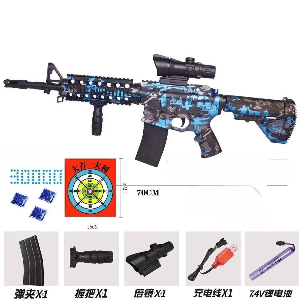 Gezheng Electric M416 Automatic Gel Bullet Blaster - Outdoor Sniper Rifle Toy 