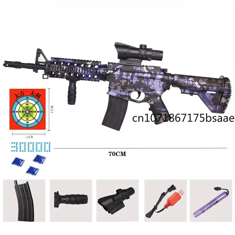 Gezheng Electric M416 Automatic Gel Bullet Blaster - Outdoor Sniper Rifle Toy 